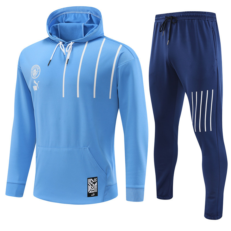 AAA Quality Manchester City 22/23 Hoodie Tracksuit - Sky Blue